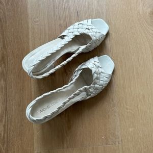 Rachel Comey Zionna Heels Leather Woven Slingbacks Block Heel Size 10